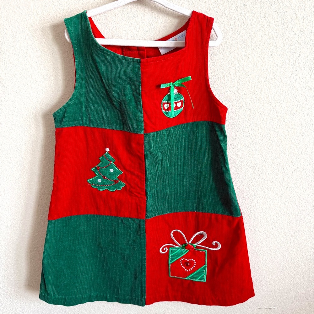Chantilly Place Christmas Color-block Corduroy Dress size 5